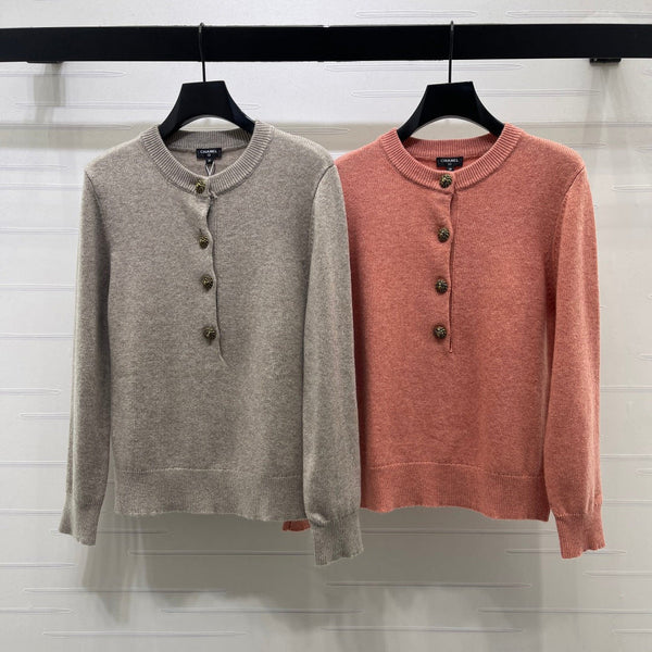 CC Button-Detail Knit Sweater Cachemire 439799