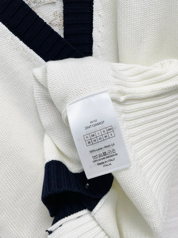 CD 26FW V-Neck Logo-Embroidered Knit Cardigan Wool 440378