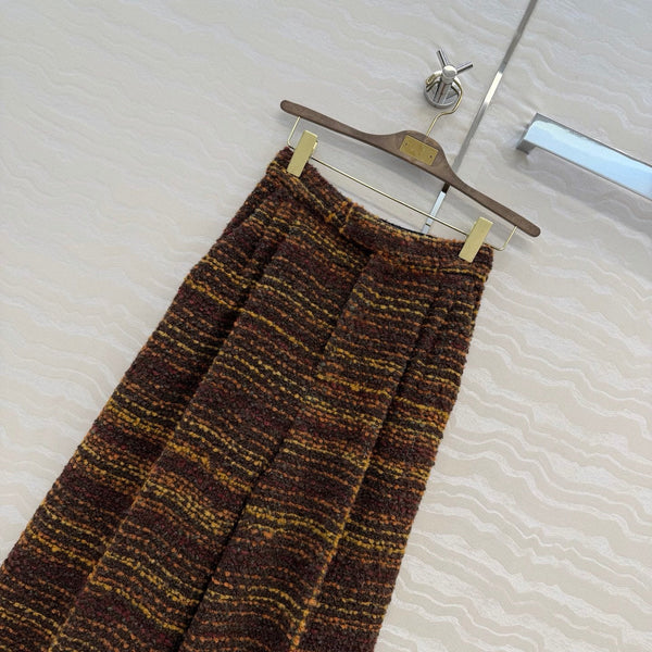 LP 26FW Tweed Coat and Wide-Leg Trousers Set Multicolor Wool Tweed 441007