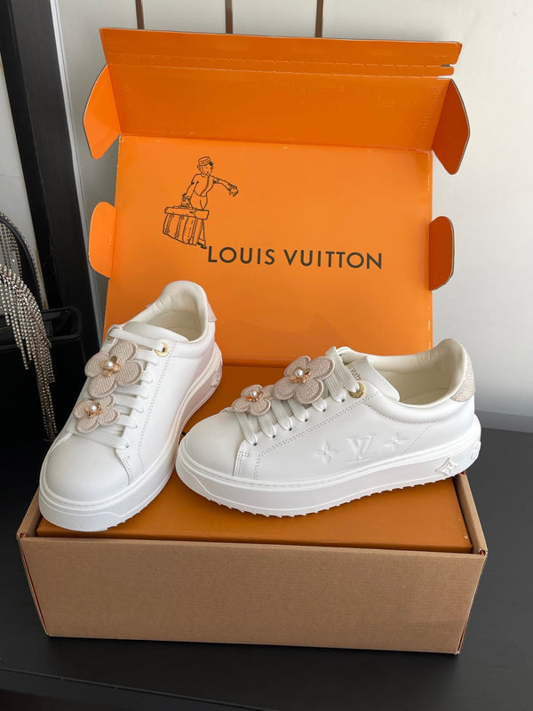 LV Time Out Sneakers Monogram Flower Charms Leather 176800