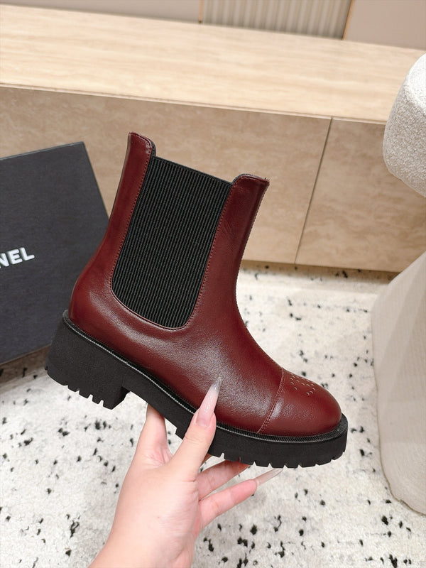 CC Dr. Martens-Style Chelsea Ankle Boots Leather 180275
