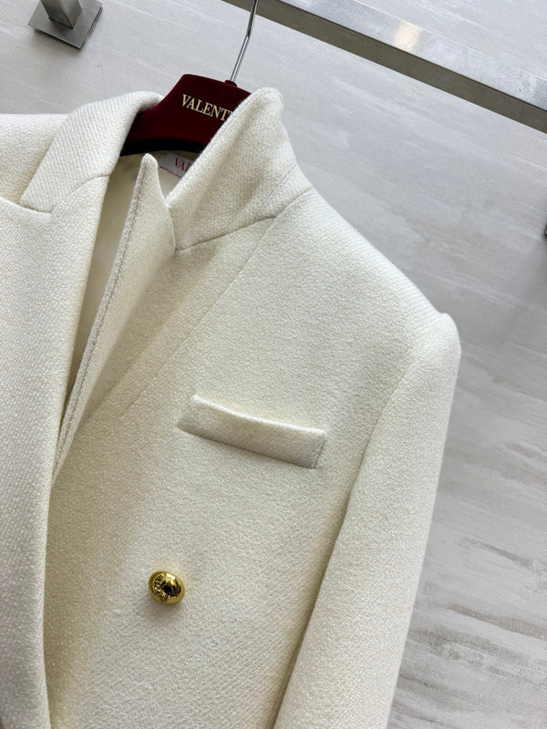 VLTN 26FW Double-Breasted Long Wool Coat Gold Buttons Wool 449852