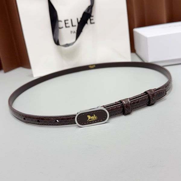CE 26FW Chariot Belt 1.3cm Taurillon Gold-Tone Hardware Leather 220527