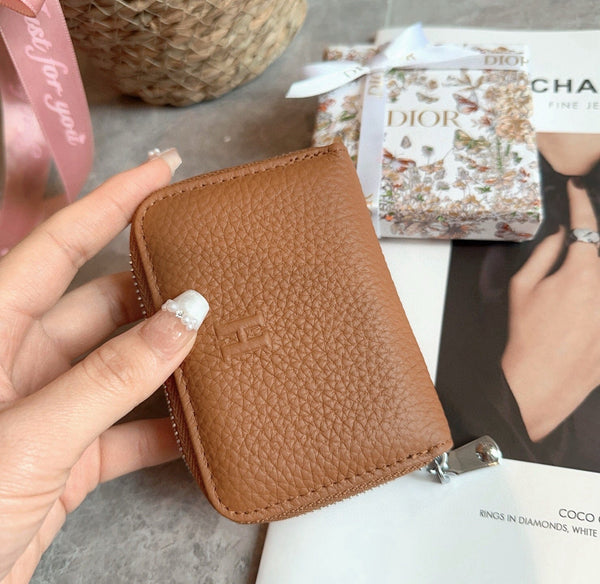 HM 26FW Wallet Coin Purse Pebbled Cowhide Leather 564572
