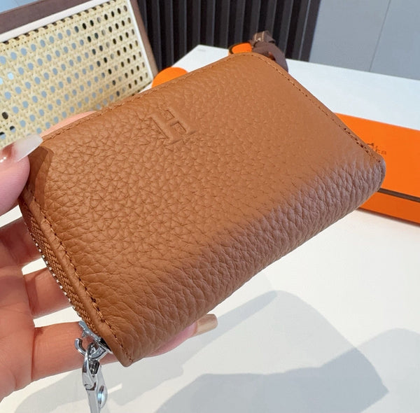 HM 26FW Wallet Coin Purse Pebbled Cowhide Leather 564572