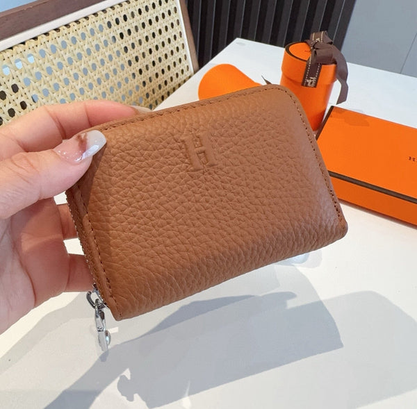 HM 26FW Wallet Coin Purse Pebbled Cowhide Leather 564572