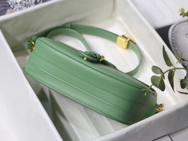 MEDIUM CD BOBBY 22CM BLUE GREEN CALFSKIN GOLD HARDWARE