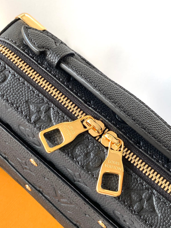 LV x NBA Handle Trunk Bag 21.5cm Black Monogram Grained Leather GHW
