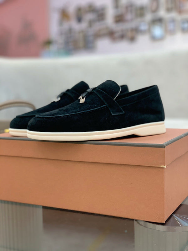LP 26s Open Walk Loafers 2cm Black Suede Shearling GHW 110791