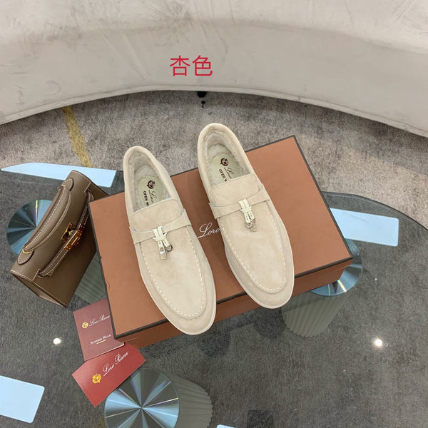LP 26s Open Walk Loafers 2cm Stucco Suede Shearling SHW 110792