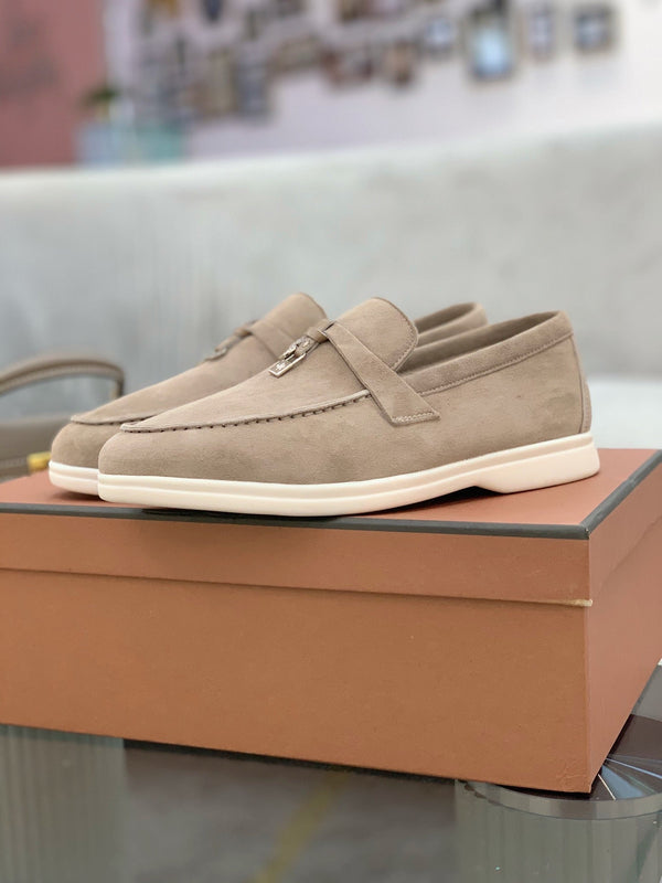 LP 26s Open Walk Loafers 2cm Almond Suede Shearling SHW 110786