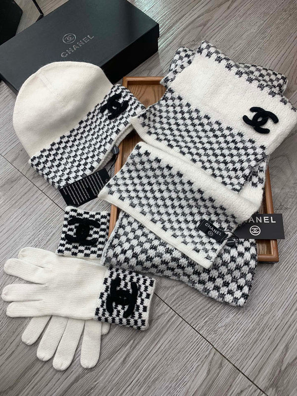 CC Hat Scarf Gloves Set Jacquard 475106