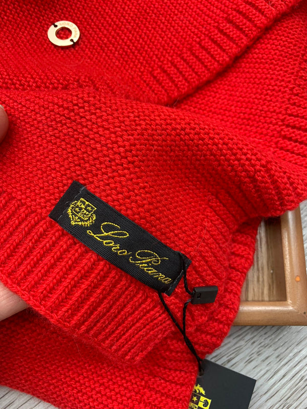 LP Hat Scarf Gloves Set Red Knit Fur 475085