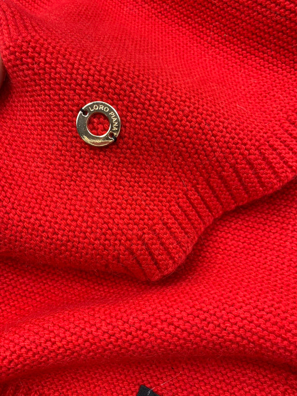 LP Hat Scarf Gloves Set Red Knit Fur 475085