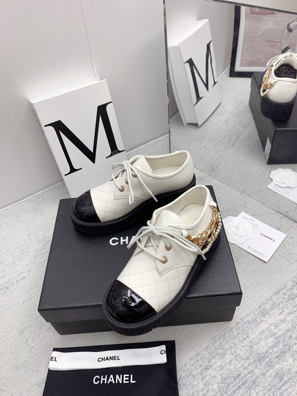 CC 26s Oxford Shoes 4cm Pearl Leather 162951