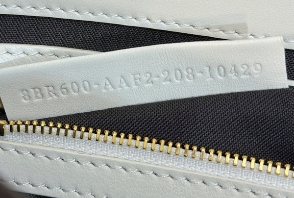 Baguette 27cm White Lambskin Gold Hardware