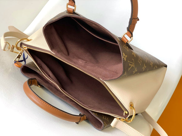 LV Opéra Handbag 36cm Brown White Monogram Canvas & Cowhide GHW