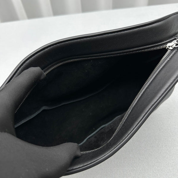 The Row 2025 Slouchy Banana 34cm Black Leather