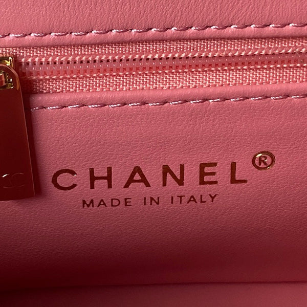 CC 26 CLUTCH WITH CHAIN BAG IN ROSE PINK CALFSKIN