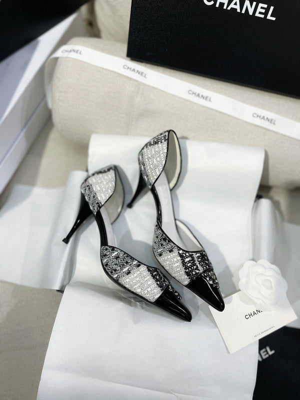 CC 26s Pumps Tweed Patent Leather 156334