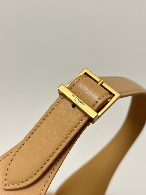le 5a7 small 23 cream canvas brown calfskin