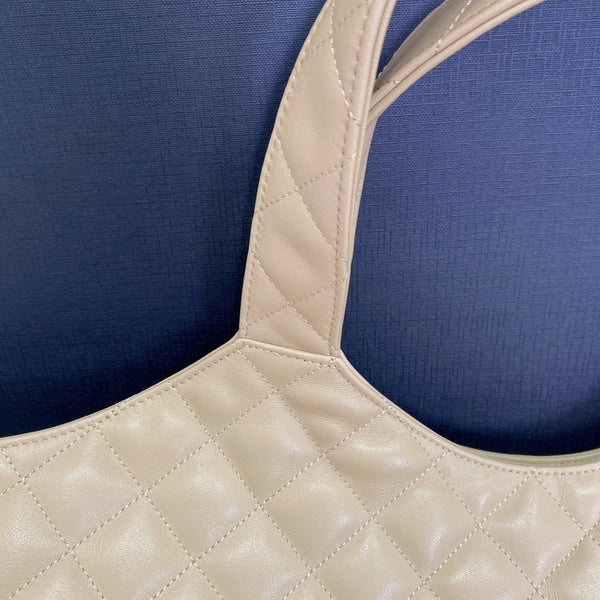 ICARE MAXI 58 SHOPPING BAG BEIGE QUILTED LAMBSKIN