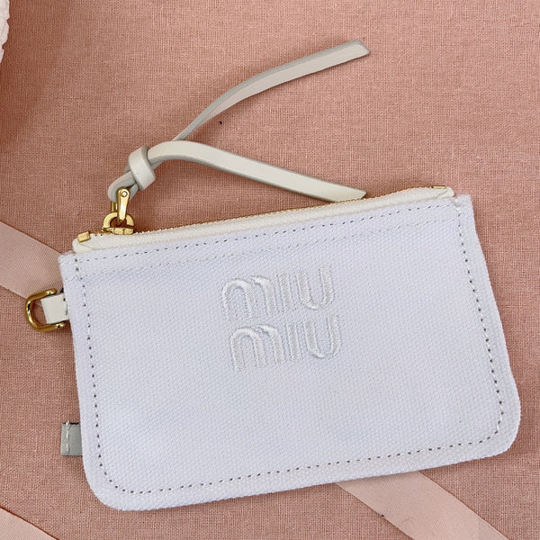 miu wander hobo bag 20cm white woven fabric