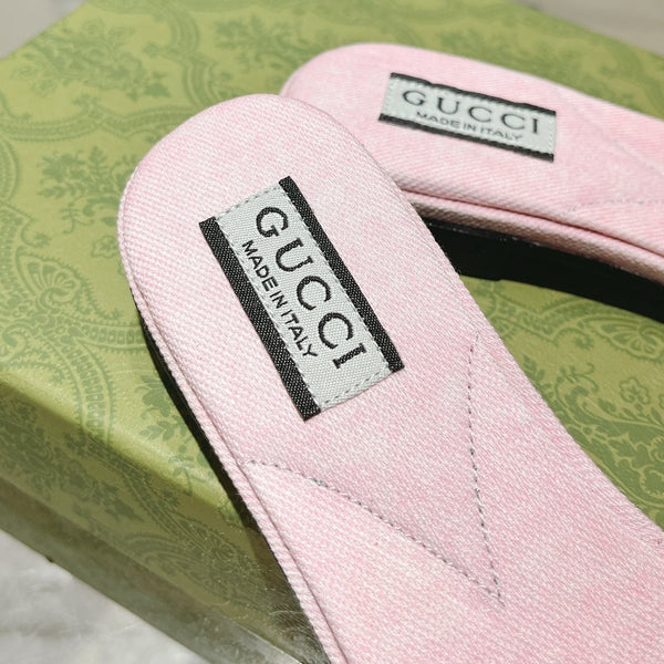 GG Interlocking double G hollow slippers PInk Rose