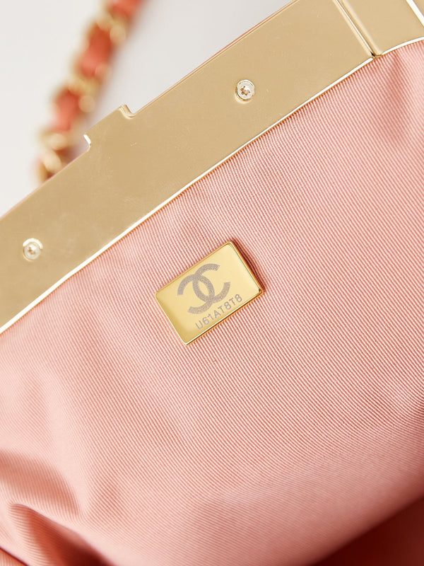 24a clutch 24cm orange lambskin gold hardware