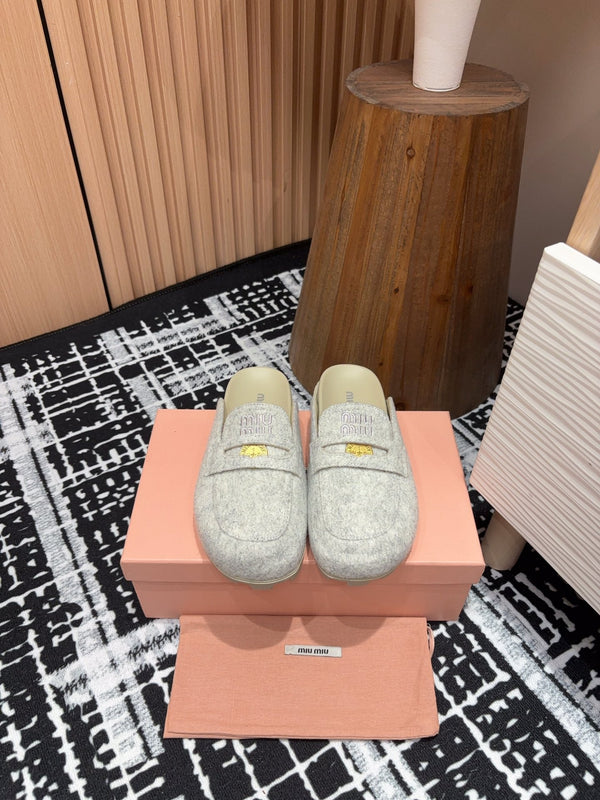 Miu Mule Grey Original Wool
