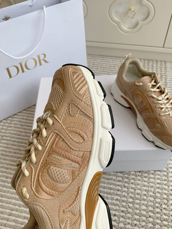 CD Chrono Sneaker In Brown Mesh Fabric And Suede 105381