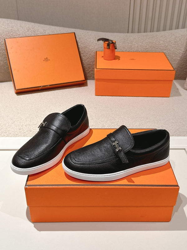 HM 25ss Loafers Black Sheepskin 577164