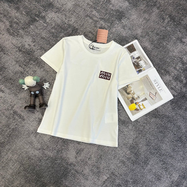 Miu SS26 Short-Sleeve T-Shirt Cotton 350883