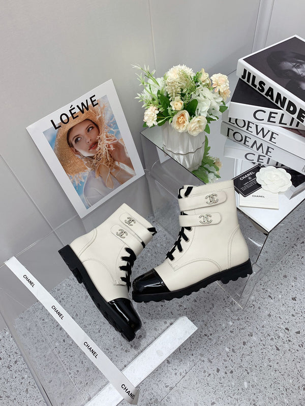 CC 2026 Combat Ankle Boots Calfskin 162110