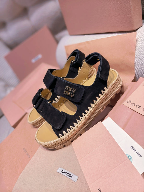 Miu 2026 Strappy Sandals Suede 155479