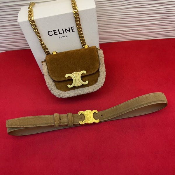 CE 2026 Triomphe Belt Bag 13mm Suede