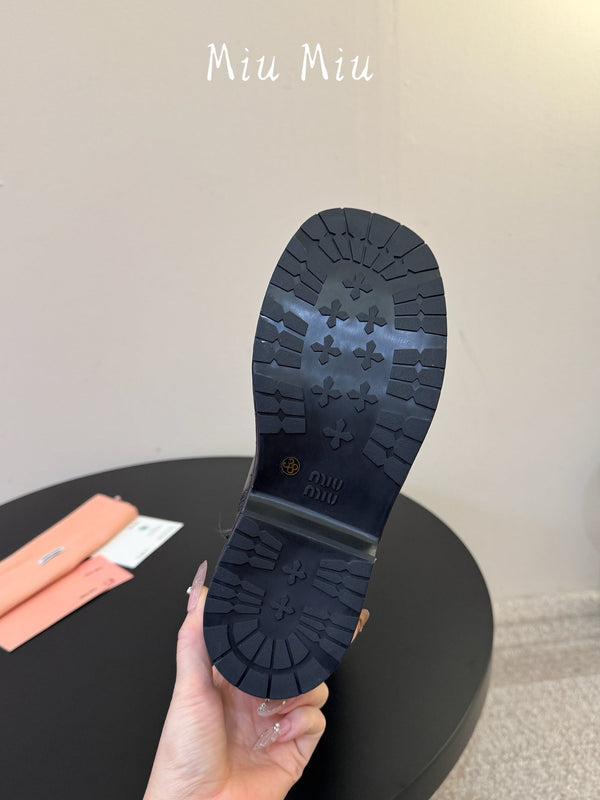Miu 26s High Hiking Boots Calfskin