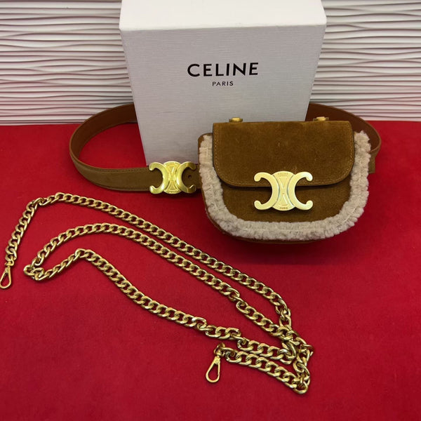 CE 2026 Triomphe Belt Bag 13mm Suede