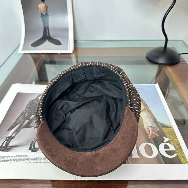 Miu Tweed Newsboy Cap Hat 497142