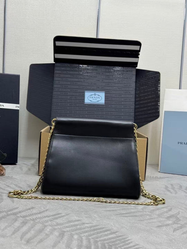 Prada Enchaîné Mini Leather Bag Black Calskin