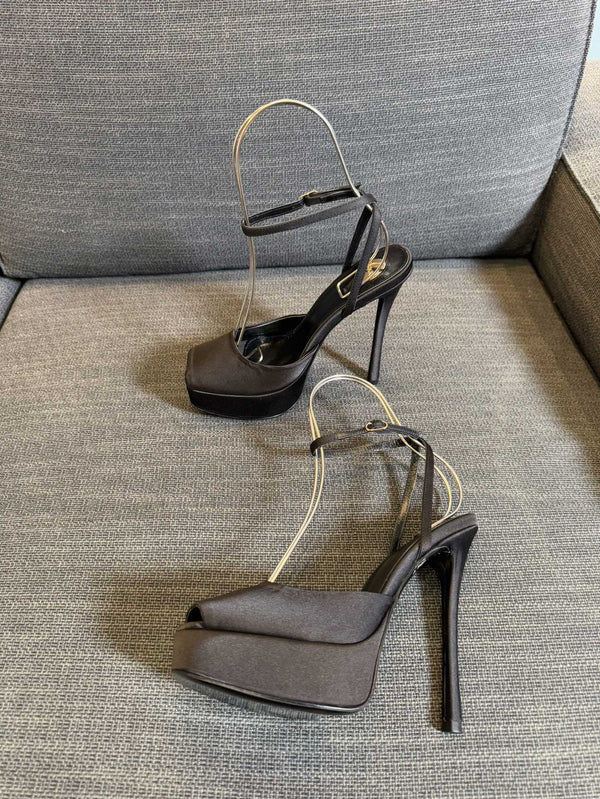 YSL 26S Platform Sandals 150 Mm Satin