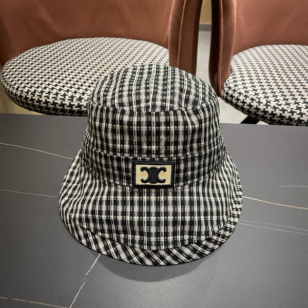 CE Fabric Black Caro Fisherman Hat 491732