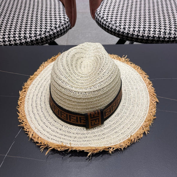 Wide-Brimmed Straw Hat 491777