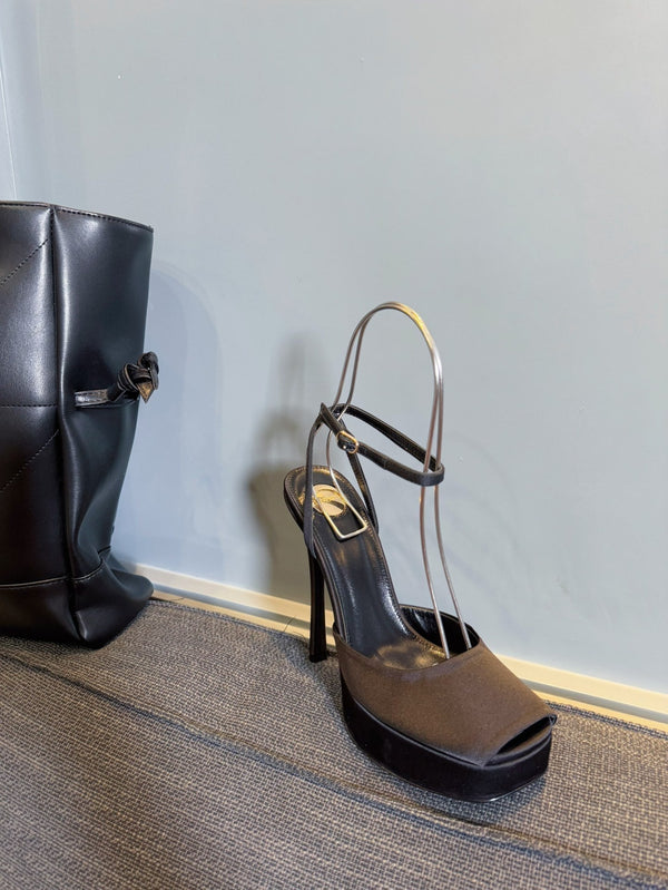YSL 26S Platform Sandals 150 Mm Satin