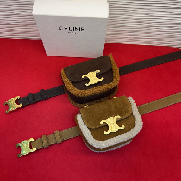 CE 2026 Triomphe Belt Bag 13mm Suede
