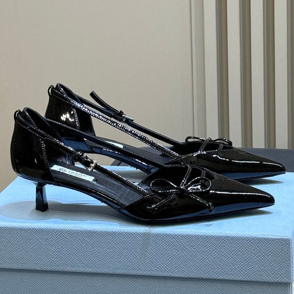 Prad 2026 Bow Pointed-Toe Pumps 45mm Calfskin 151241