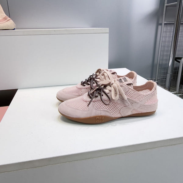Miu 26s Sneakers Light Pink Mesh And Suede