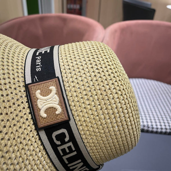 CE Ribbon Straw Bucket Hat 491800