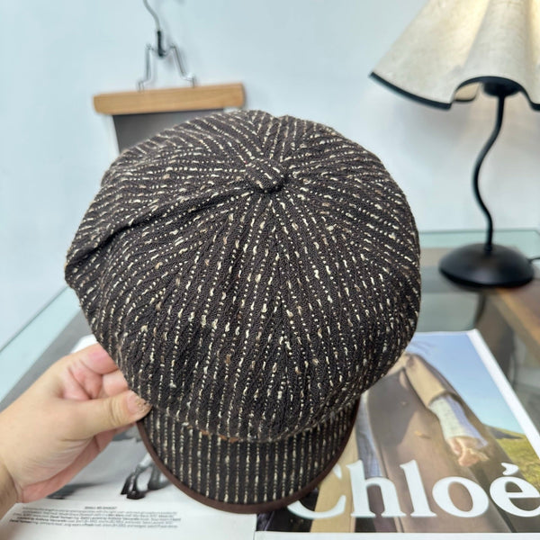 Miu Tweed Newsboy Cap Hat 497142
