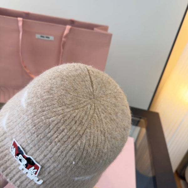 Miu Wool Bucket Hat With Cartoon Character 477554